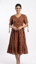 Black Paisley Print Mandarin Collar Tiered Maxi Dress