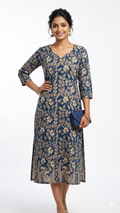 The Indigo Kalamkari dress