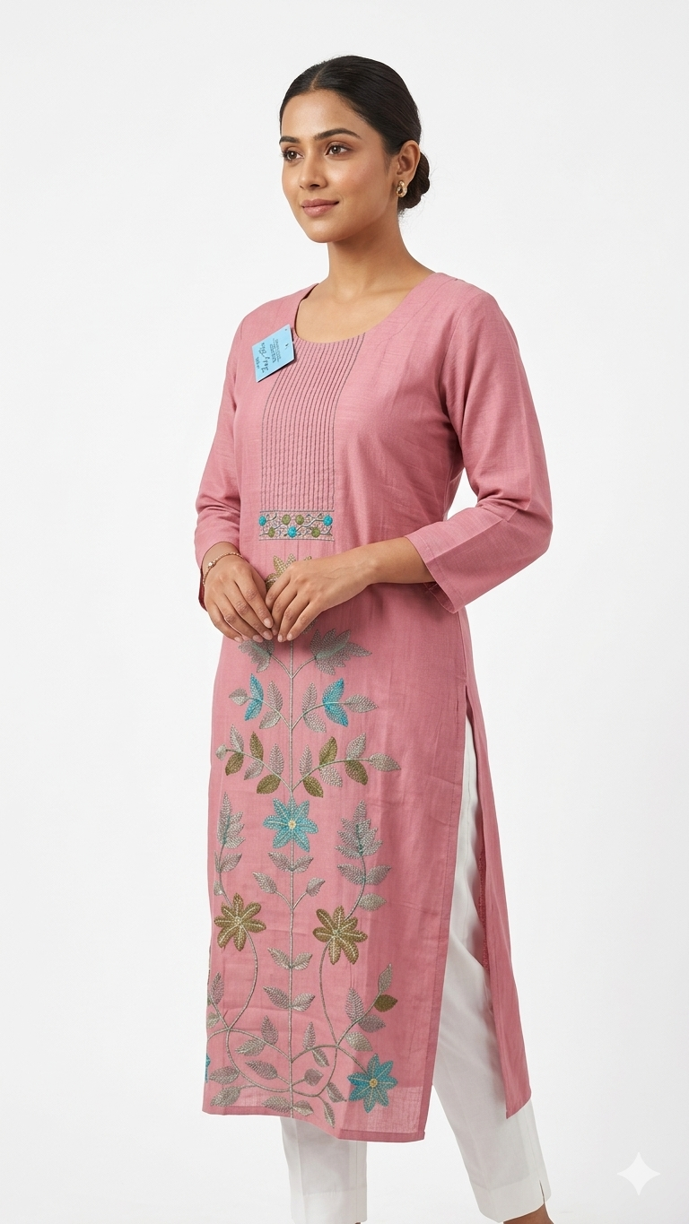 Pink Embroidered Dress