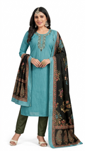 Teal Charm Kurta Pant Dupatta Set