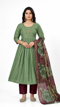 Elegant Green Anarkali Kurta Set