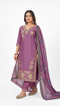 Lavender Gold Festive Kurta Suit Set