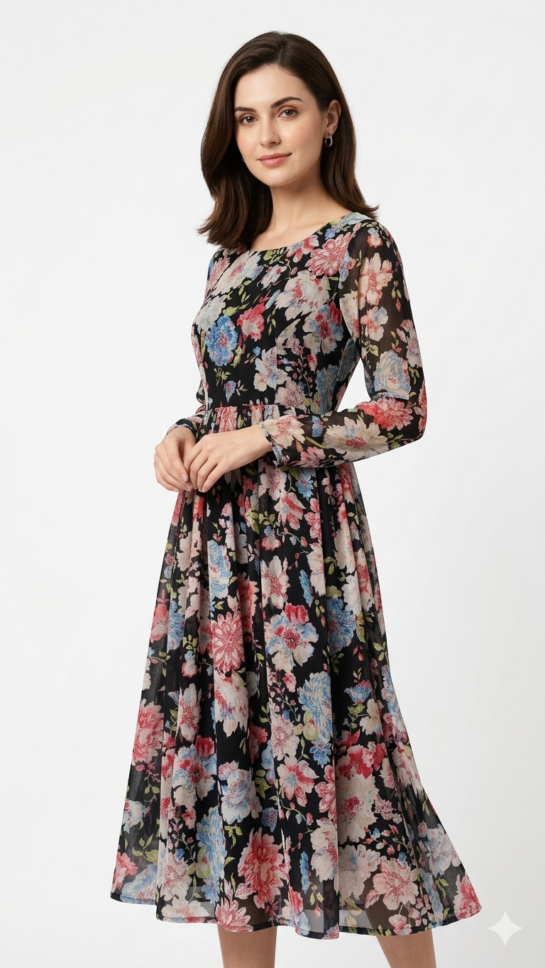 Black Floral Dress