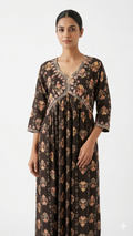 Deep Brown Anarkali-Style Kurta