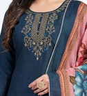 Navy Floral Elegance Kurta Set
