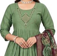 Elegant Green Anarkali Kurta Set