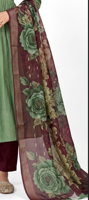 Elegant Green Anarkali Kurta Set