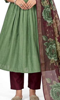 Elegant Green Anarkali Kurta Set