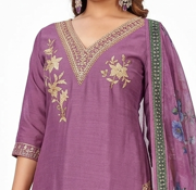 Lavender Gold Festive Kurta Suit Set