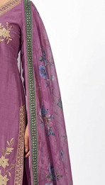 Lavender Gold Festive Kurta Suit Set