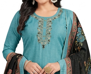 Teal Charm Kurta Pant Dupatta Set