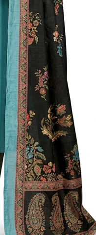 Teal Charm Kurta Pant Dupatta Set