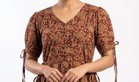 Black Paisley Print Mandarin Collar Tiered Maxi Dress
