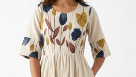 Mustard Ruffle Hem Floral Print Maxi Dress