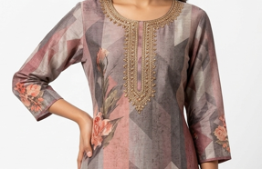 The Mauve Rose Geometric dress